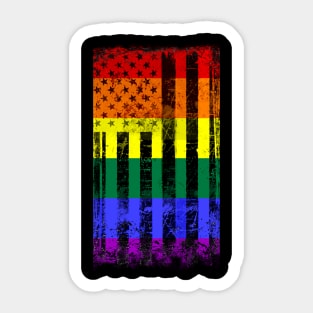 American Flag Gay Pride Sticker